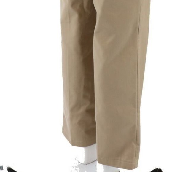 NWT LANDS' END UNIFORM BOY'S IRON KNEE PLEATED CHINO PANTS KHAKI 20X30 - Picture 6 of 9